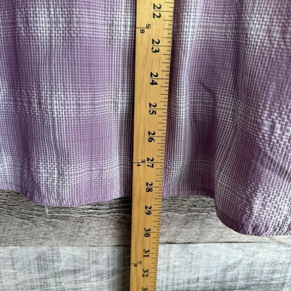 Duluth Trading Co Shirt Womens L Button Up Purple Plaid Chest Pockets Outdoors - Picture 8 of 9